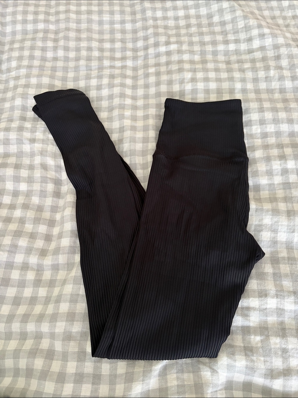 Ribbed Black Leggings - Sleek High Waist